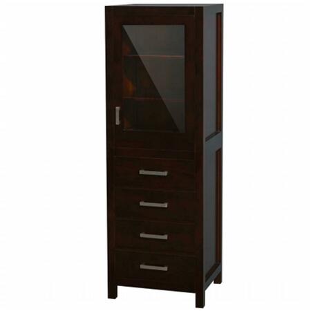 WYNDHAM COLLECTION Sheffield 24 In. Linen Tower In Espresso WCS1414LTES